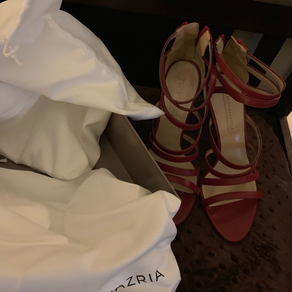 BCBG Maxazria Red Leather Day Pumps